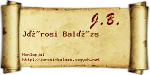 Járosi Balázs névjegykártya